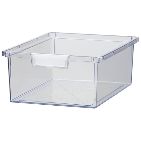 Bin, Tray, Tote, Clear, High Impact Polystyrene, 12.25 In W, 6 In H